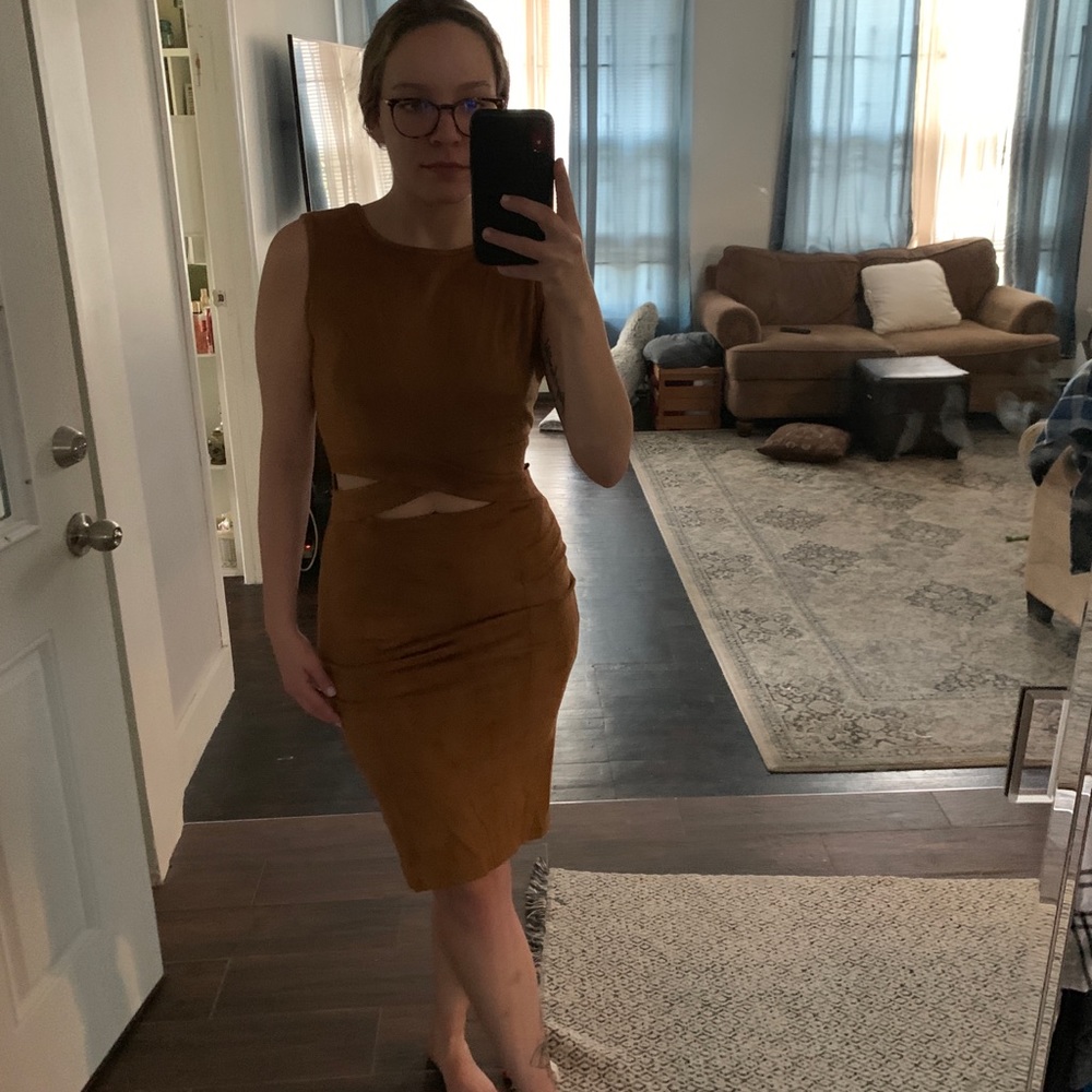Faux suede dress